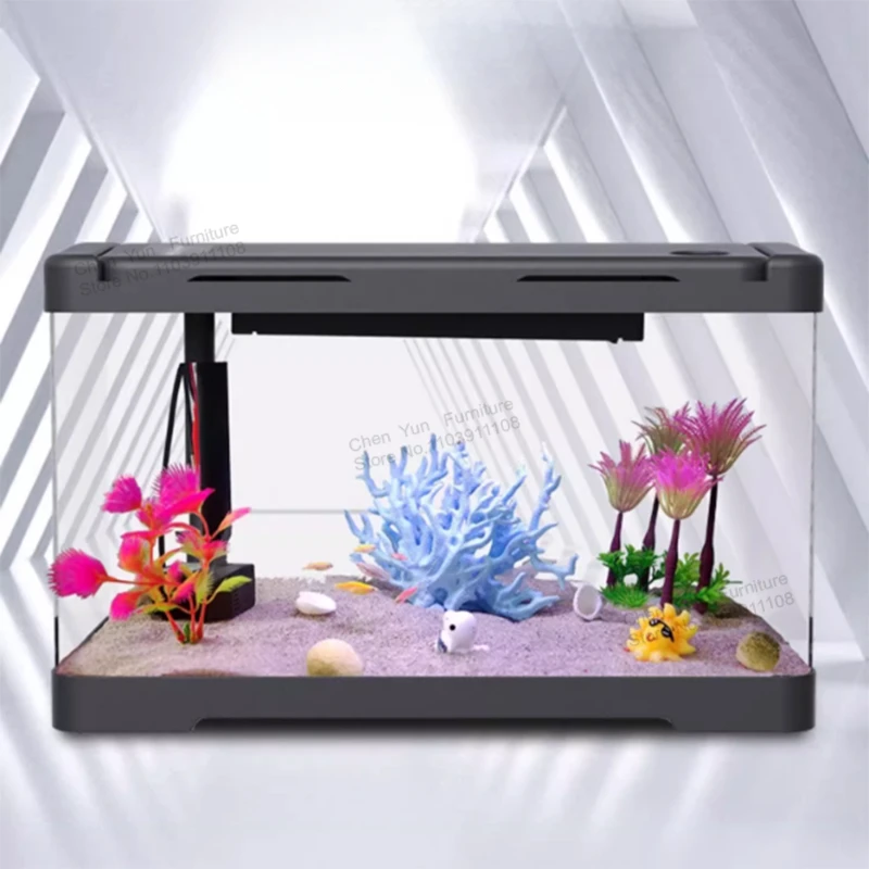

Desktop Corporation Fish Tank Landscaping Cobble Aquatic Pet Supplies Ecology Loop Fish Tank Light Glass Aquarium Pour Aquarium