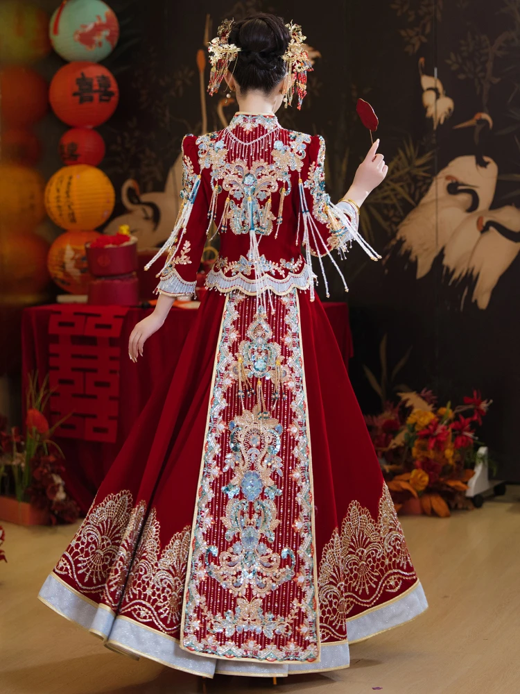 High-End Xiuhe Dress Wedding Clothes 2025 New Bridal Bride Outfit Chinese Style High Sense