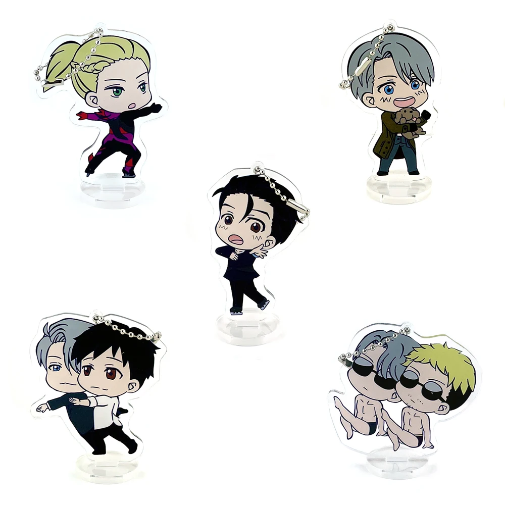 Nikiforov Victor Yuuri Katsuki Giacometti Christophe Plisetsky acrylic figure keychain pendant double dual purpose