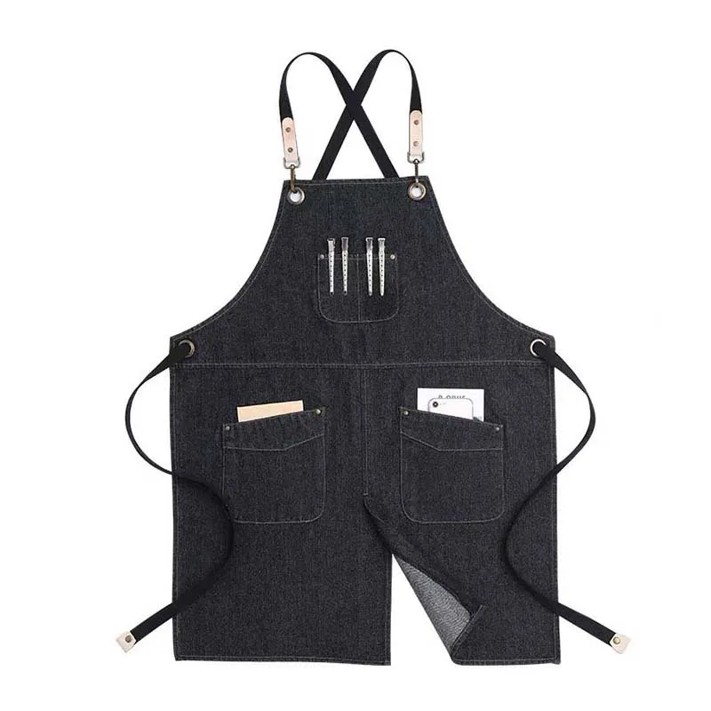 

Retro Apron with Pockets for Men and Women, Chef, Waiters, Artists, Work Aprons for Grill Kitchen Restaurant Bar Shop