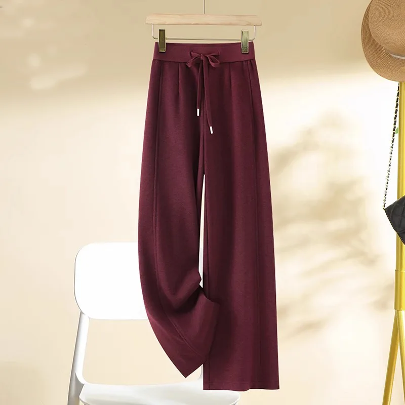 

Loose Casual Pants Narrow Straight-Leg Pants for Women Spring and Autumn High-Waisted Glutinous Rice Long Pan