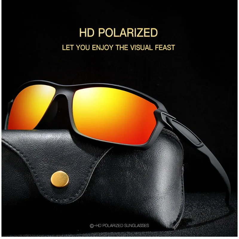 Herren Polarisierte Sonnenbrille Markendesigner Quadratische Sportbrille Männliche Fahr- und Angelbrille UV400 Damen Reise-Eyewear