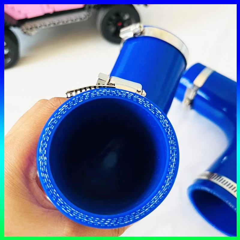 Blue 90 Degree Reducer Silicone Flexible Hose Variable Diameter Silicone Flexible Hose For Air Intake High Pressure with 2 clamp