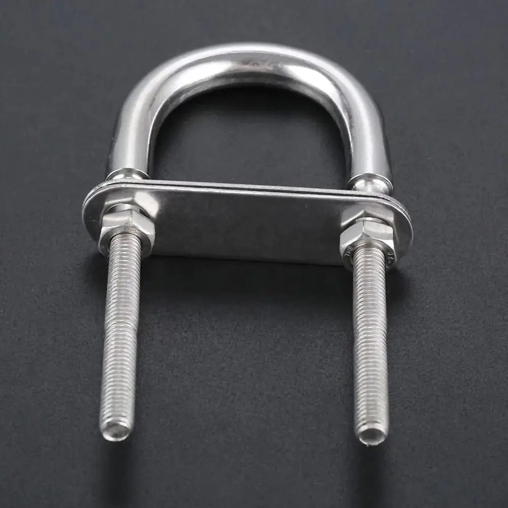 1Pcs New Bow Stern Marine U-bolt Screw Pads 304 Stainless Steel Boat Hardware with Nut Metal Eye Rope Rigging Yacht Accessories