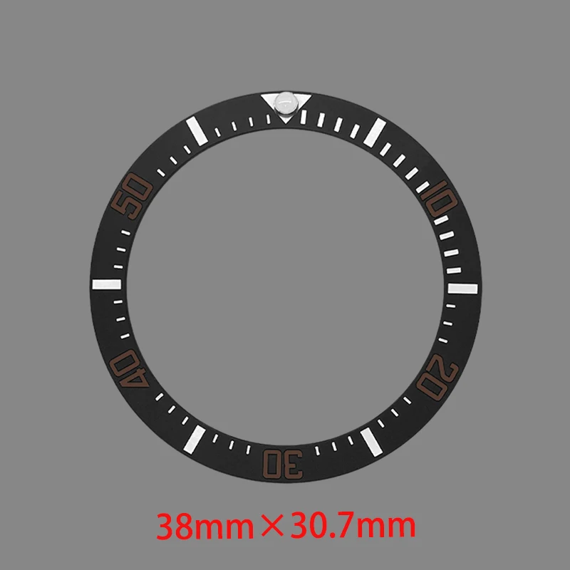 38mmx30.7mm Curved Ceramics Bezel Insert Fits SUB GMT SKX007 SKX009 Watch Case NH35 NH36 Movement Watch Bezel Rings Repair Parts