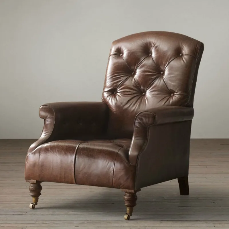 American retro old single hotel cafe sofa, office sofa, sales department sofa, bar personalized sofa