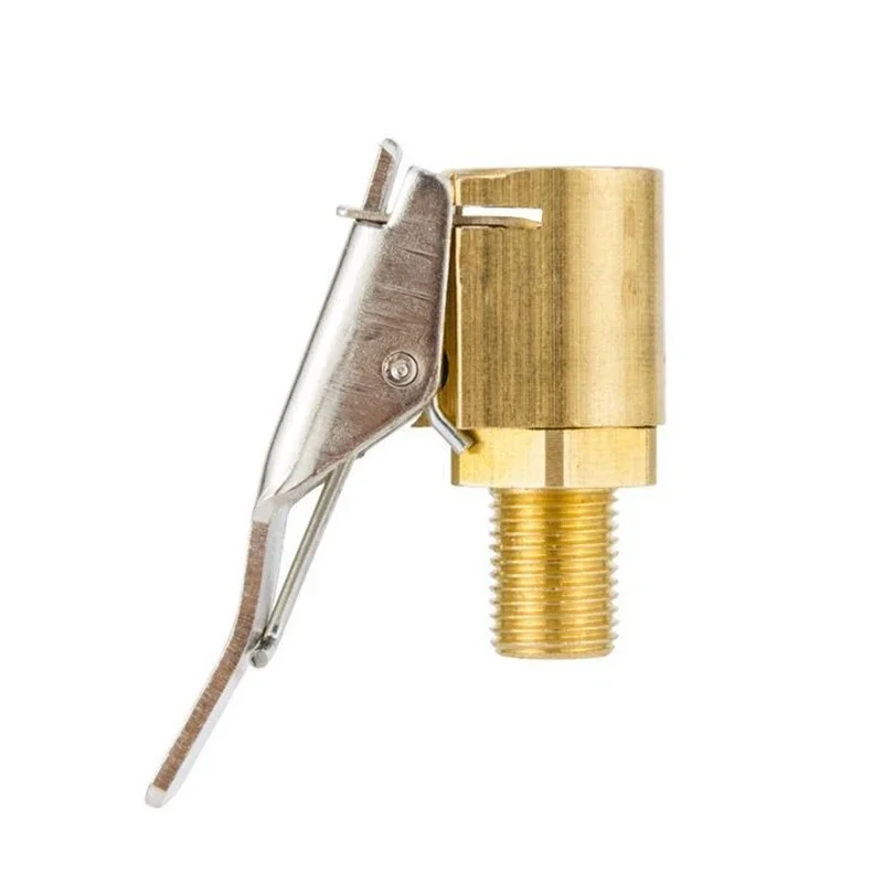 1pc quente carro auto latão 8mm conector adaptador de acessórios do carro pneu roda ar chuck inflator bomba válvula clipe braçadeira