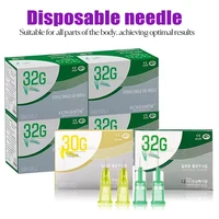 50-200 Uds aguja pequeña 25G 27G 32G 31G 30G 34G 4mm 13mm 30mm aguja afilada ultrafina de acero inoxidable desechable herramienta para el cuidado de las párpados