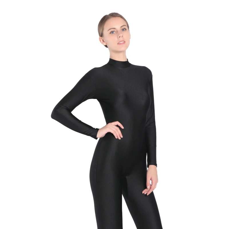 Free shipping black dance wear Zentai Full Body Skin Suit Catsuit customs crotch zipper party costums tailor made for plus size