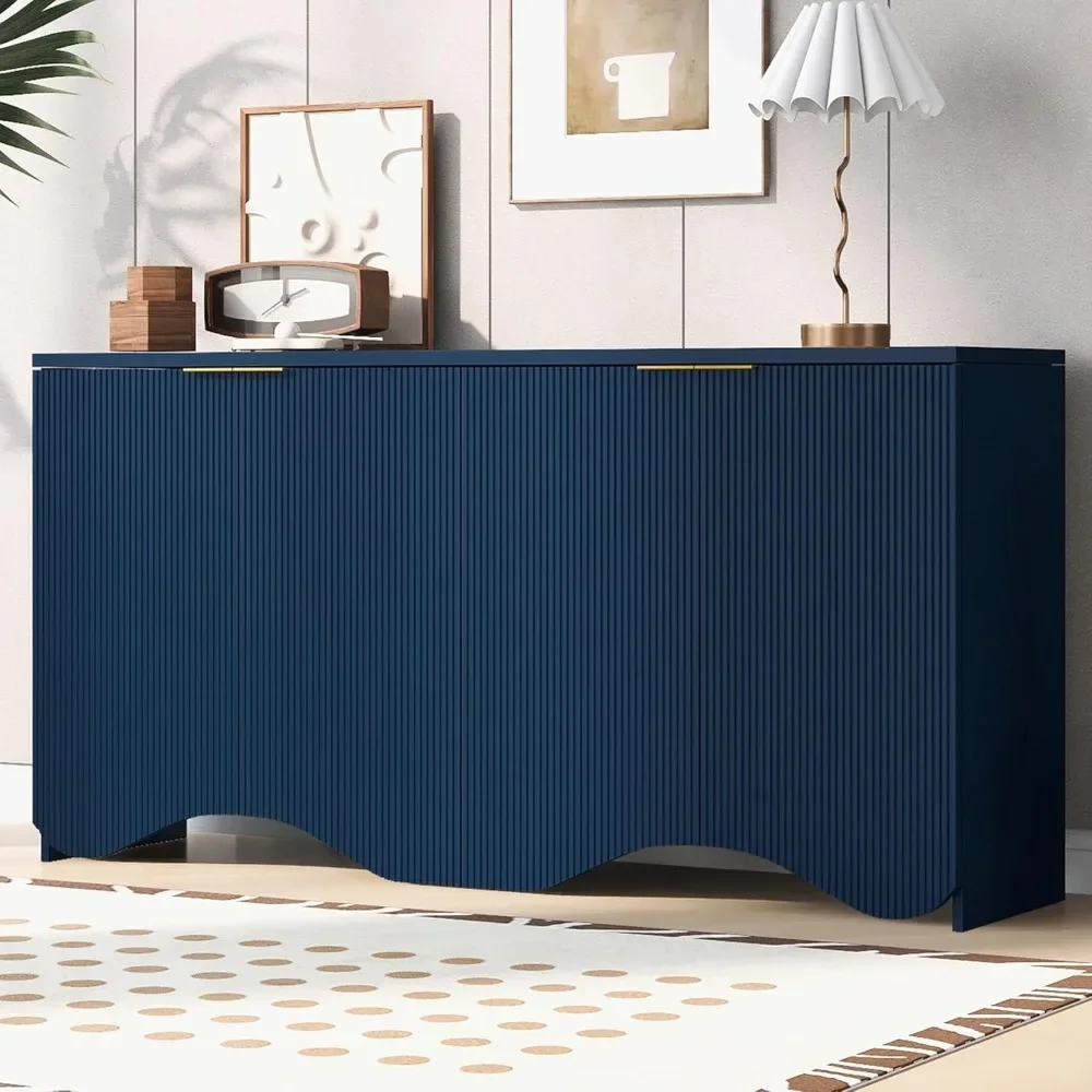 Credenza moderna con accento, armadio portaoggetti con ripiani regolabili per corridoio d'ingresso del soggiorno