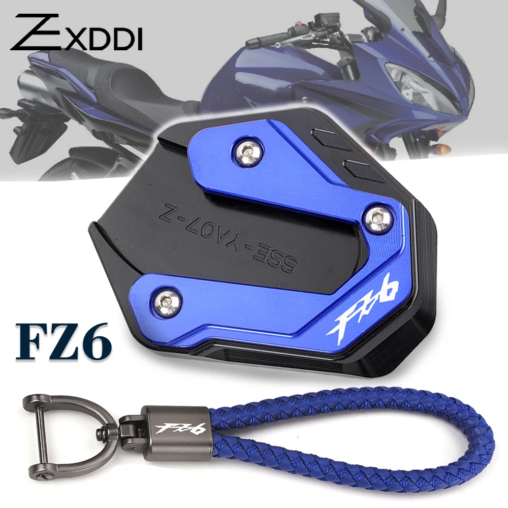 Untuk Yamaha fz6 fz6r fz6-s2 FZ 6 FZ6 2004 -2009 2008 standar standar sepeda motor Kickstand plat pembesar CNC Foot Pad aksesoris moto