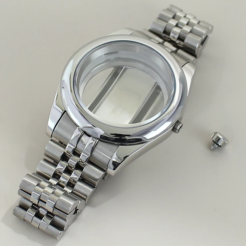 39mm 36mm Round Edge Watch Case Sapphire Crystal Glass For Seiko NH35 NH36 NH38 NH34 Miyota 8215 Movement Presidential Bracelet