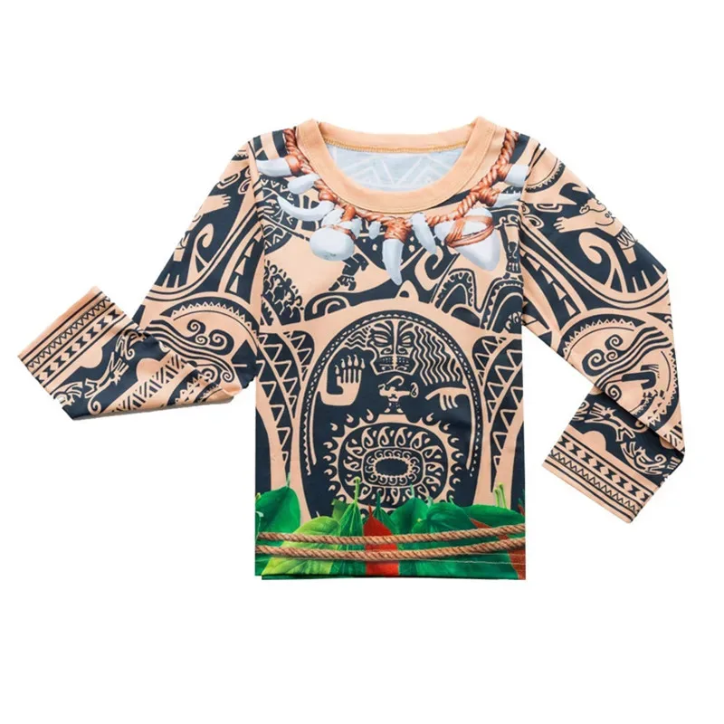 72th أنيمي تأثيري بدلة بأكمام طويلة والفتيات تمويه M- 2 ملابس الهالوين طفل الفتيان M-Moana Maui Ta