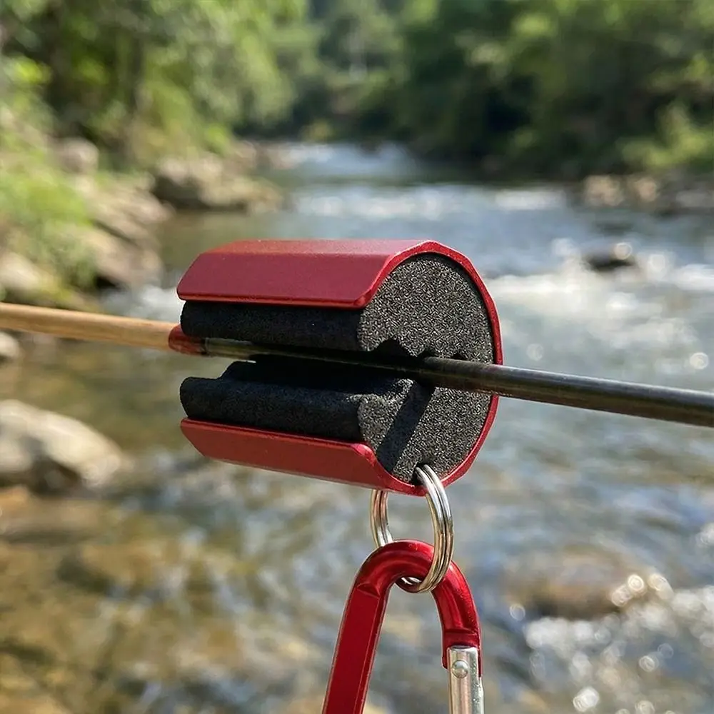 

3PCS With Carabiner Fishing Rod Clip Wearable 3 Colors Fishing Rod Holder Aluminum Alloy Lightweight Fly Fishing Rod Holder