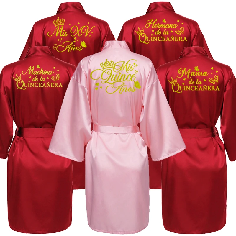 Mis XV Bathrobes Princess Sweet 15 Years Girl Birthday Party Mis Quince Años Robes Quinceanera Robe