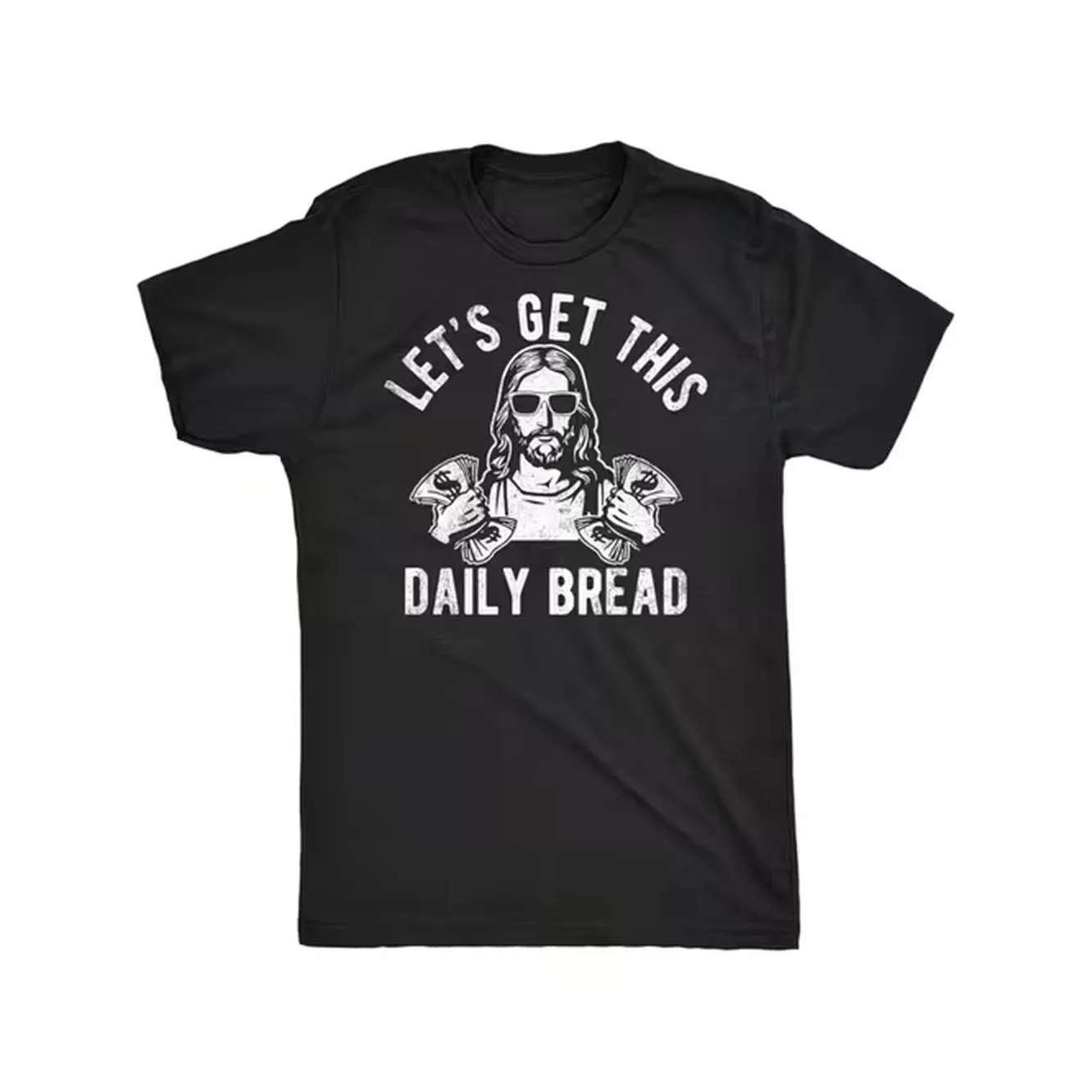 Humorous T Shirt For Men Lets Bread Religious Comedy Tee Black With Lightweight Shirt Suitable For For Church Gym Easter Presents Easy To Wash Casual Christian Clothing Workout Attire