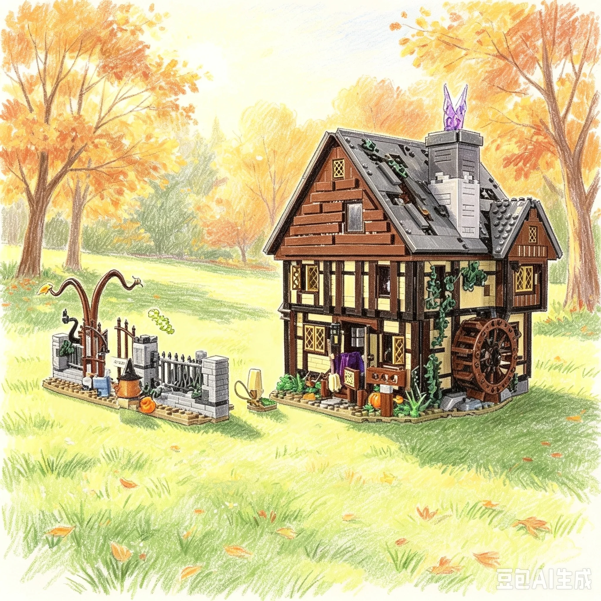 2026 New Creative Building Castle Blocks; Fantasy Retro Architecture Ornament DIY Creative Toy, Gift