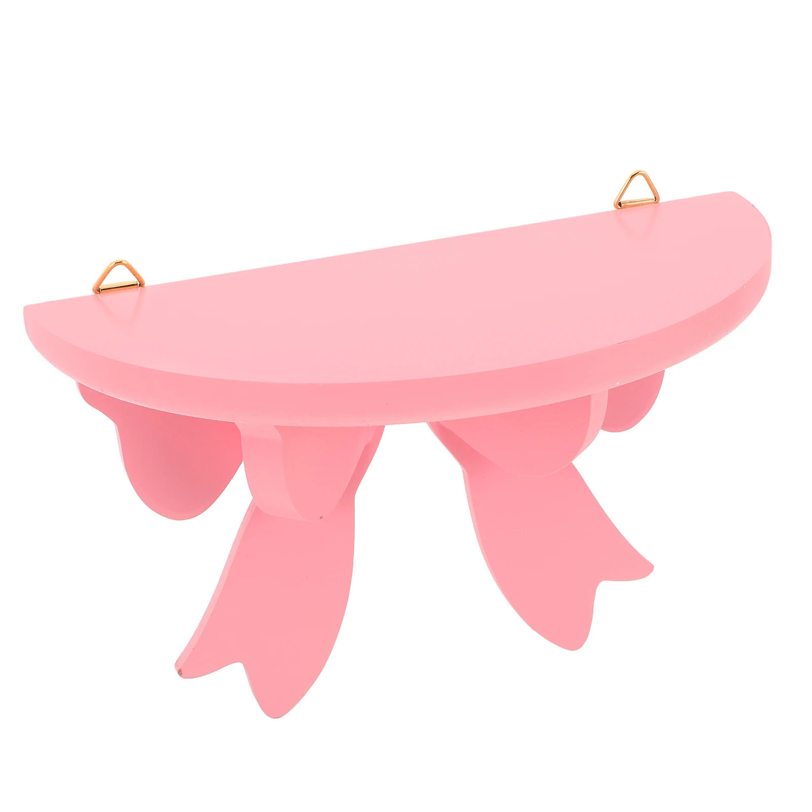

Wooden Bow Semicircular Shape Wall Mounted Bookshelves No Drill Floating Shelf Storage Decor