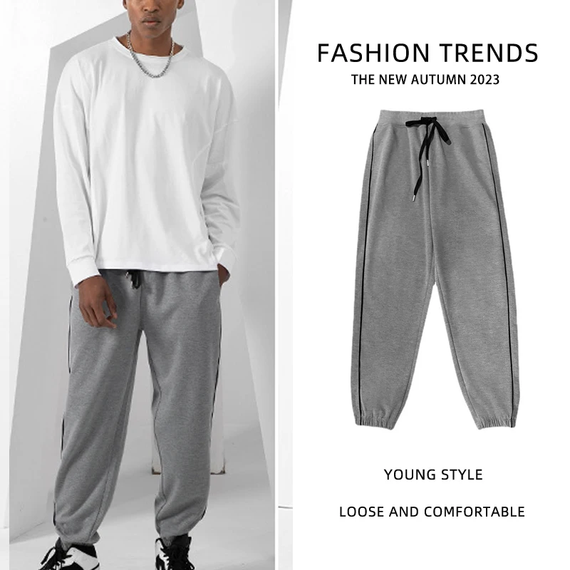 

Autumn Male Casual Sweatpants Loose and breathable Running Basketball pants Japanese drawstring trousers menswear streetwear