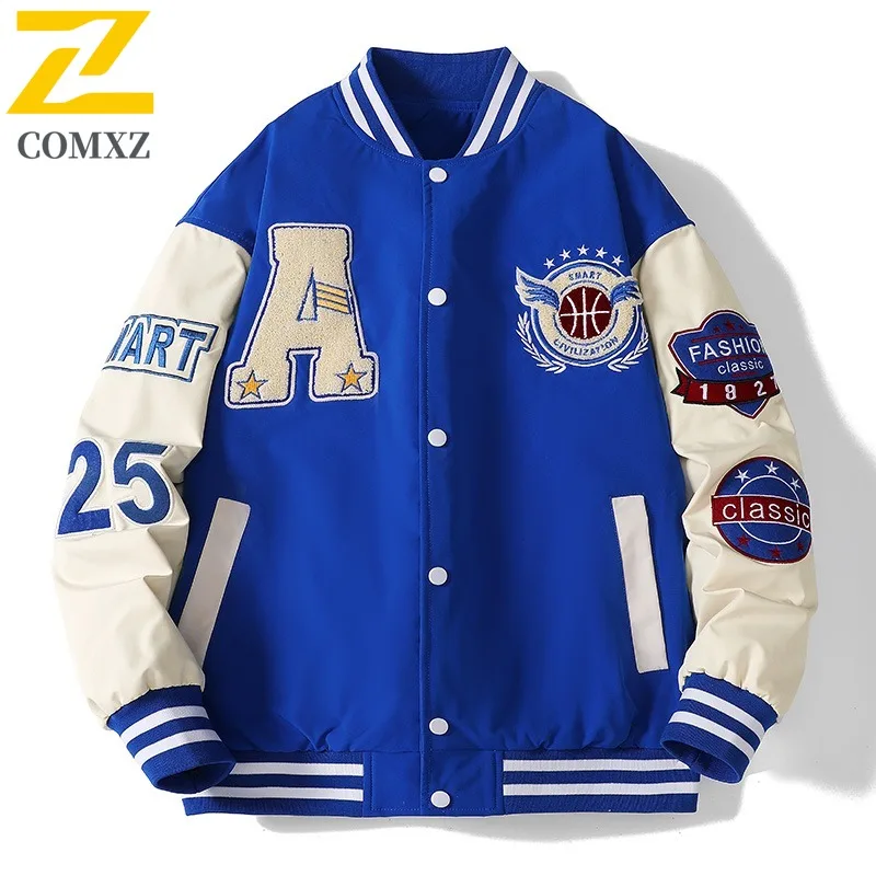 

COMXZ свободная мужская куртка 2025 уличная скалолазание прочная ветровка с бейсбольным воротником дорожная легкая осенняя мужская одежда