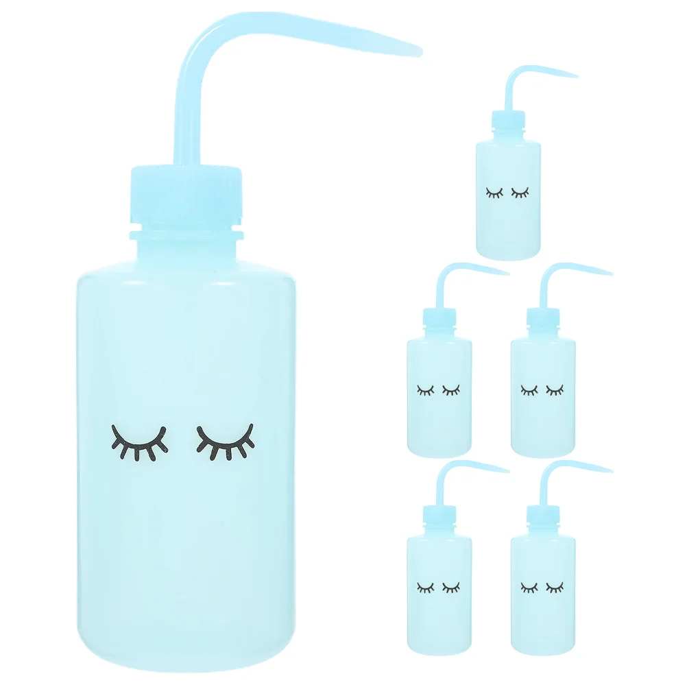 

6 Pcs Washing Bottle with Eyelashes Cleaning Bottles or Plants Watering Woman Bend Mouth Empty Grafting