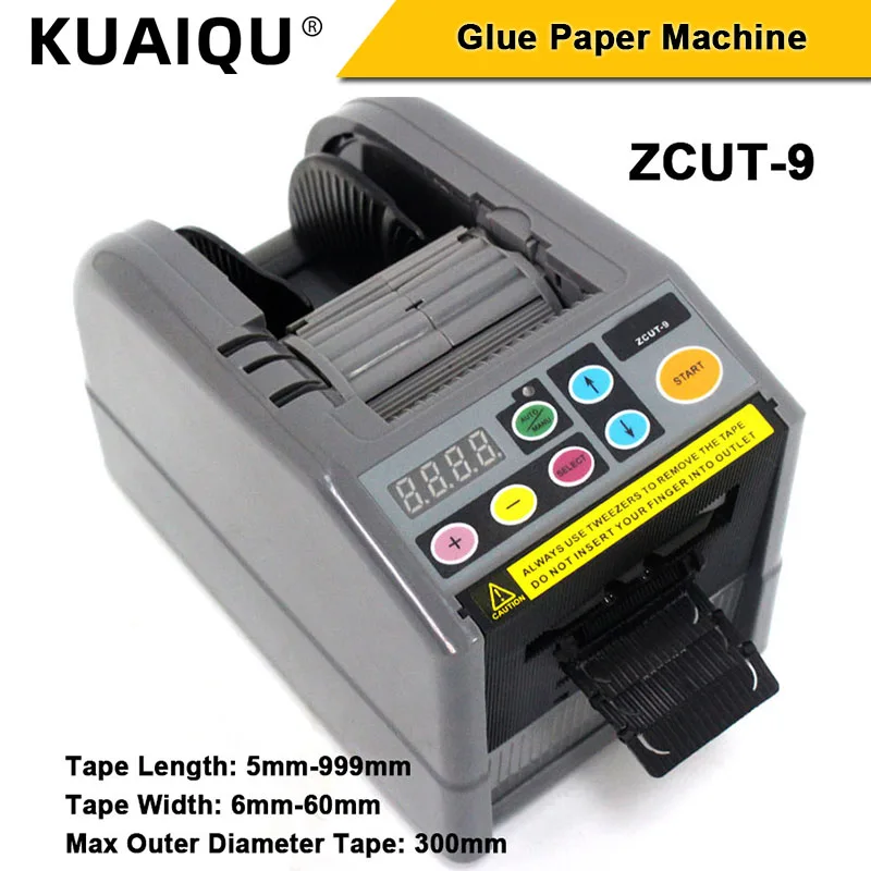 KUAIQU ZCUT-9 Automatic Tape Cutting Machine Auto Intelligent 6-60mm Adhesive Tape Double Sided Cutter Dispenser Packing Machine