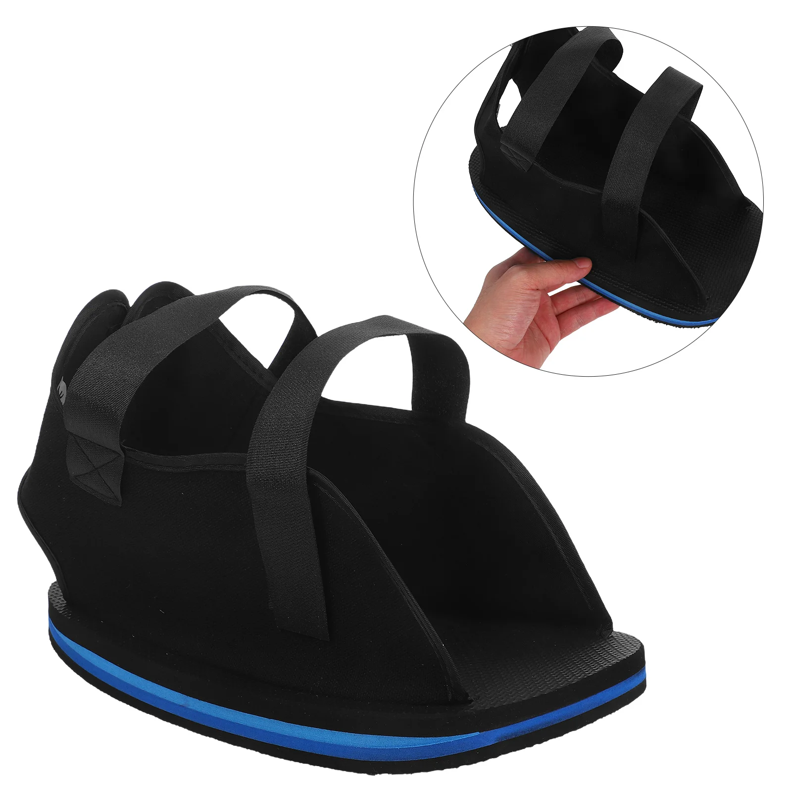 

Fracture Shoe Cover Broken Toe Boot Ankle Walking Shoe Foot Protector Black Comfortable Sole Multi-Directional Tape Non-Slip