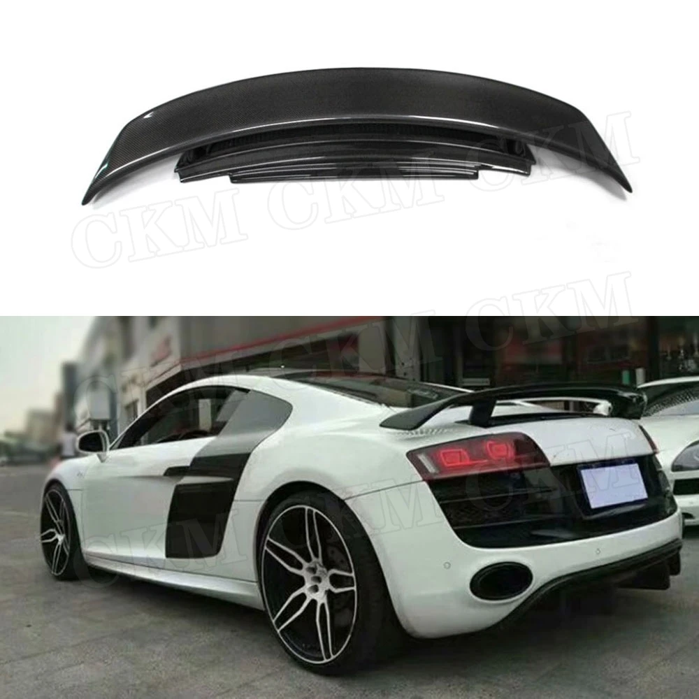 For R8 G Style Carbon Fiber Rear Trunk Spoiler FRP Prime Tail Lip Wings for Audi R8 V8 V10 G Style 2007-2016 Racing Spoiler