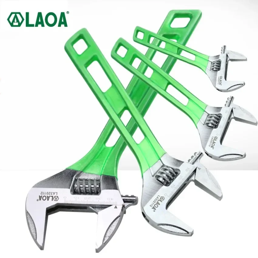 LAOA Large Opening Adjustable Wrench Light Spanner Multifunctional Bathroom Pipe Wrench 6-12 Inch Plumbing Repair Hand Tools