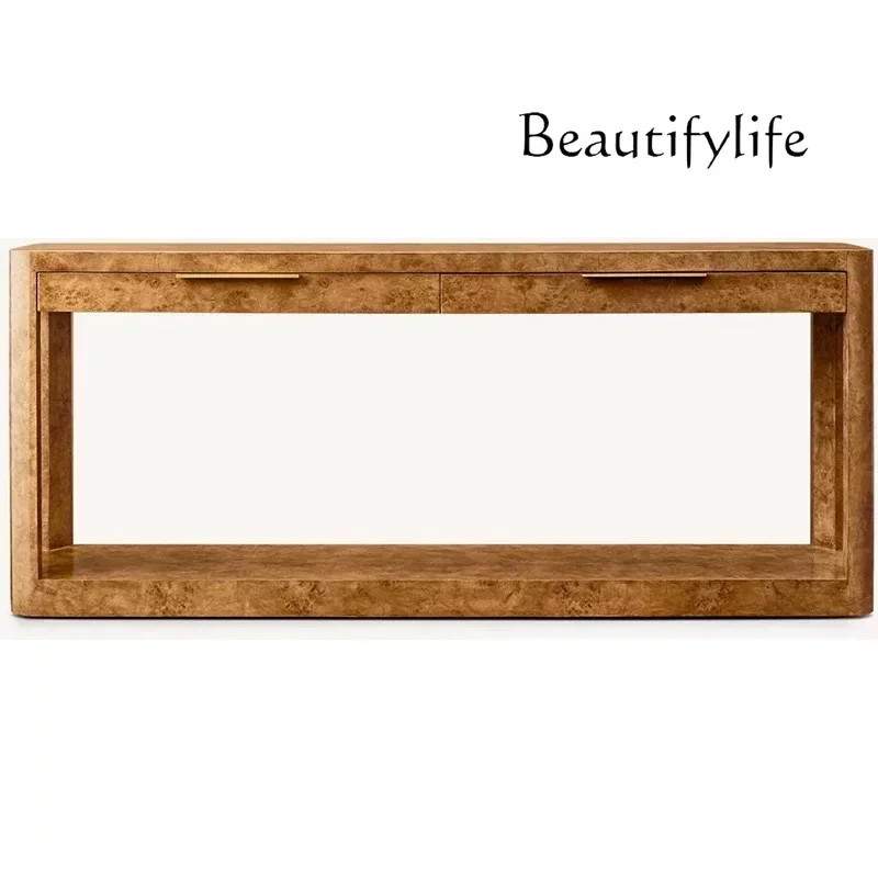 Pd BJ FKAmerican Porch Foyer Partition Porch Cabinet Supply Table Solid Wood Modern Simple Case Tree Tumor Veneer Table
