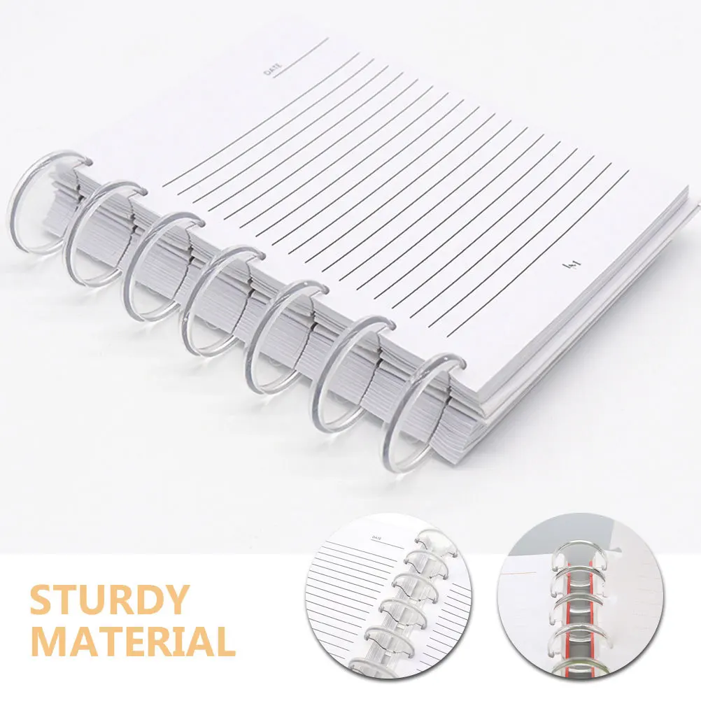 40Pcs Transparent Disc Rings for Planners Documents Binding Disc Loose Leaf Binder Discs Book Binding Expansion Discs Planner