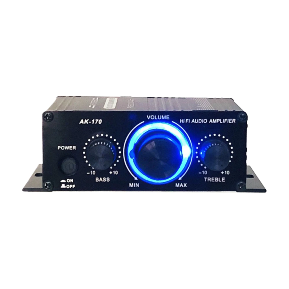 

AK 170 Mini HiFi Amplifier 20 Channel Stereo Pure Audio Amp DC12V for Desktop PC Speaker Home Theater