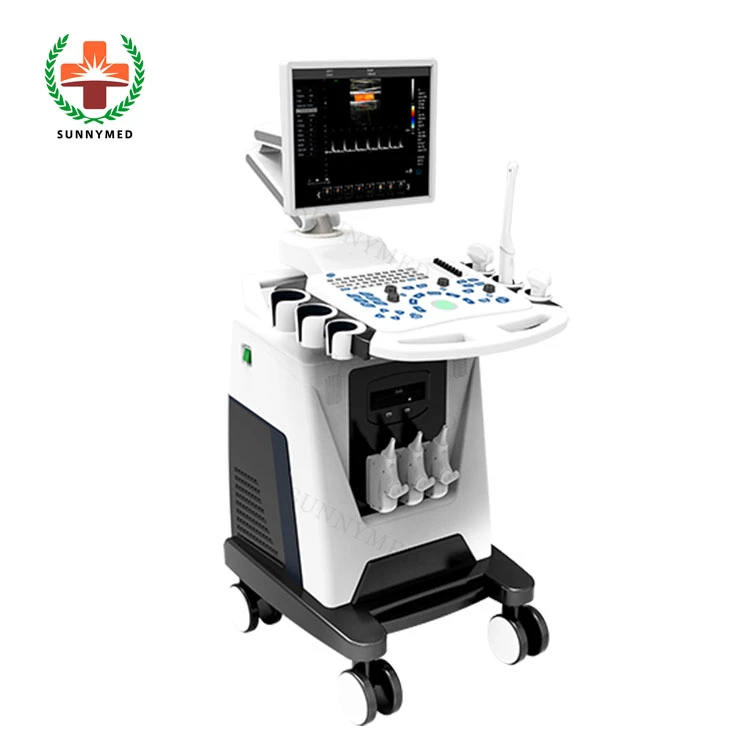 SY-A028C 4D Trolley Ultrasound Scanner with 3 Probe Connector 4 Segment Focus Cheap Trolley Color Doppler Ultrasound Machine