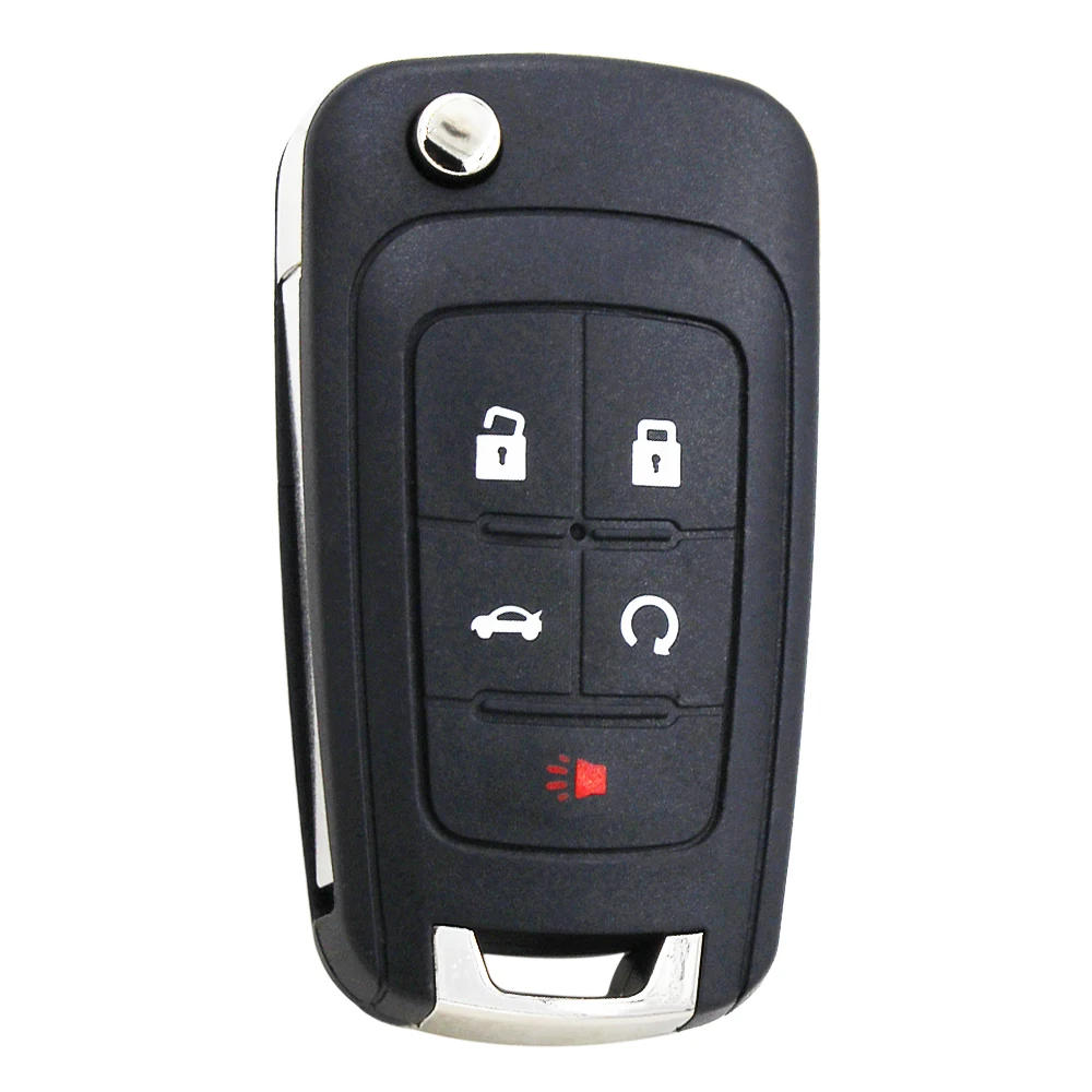 Ecusells 5 Button Keyless Go Flip Remote Key Fob 433MHz ID46 Chip for Chevrolet Cruze Camaro Equinox Impala Malibu Spark Volt