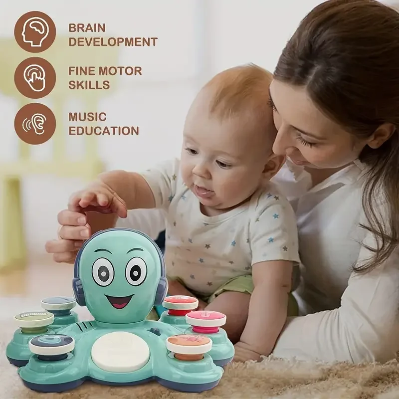 Octopus Muziekinstrument Speelgoed voor baby's Vroeg onderwijs Leren Muziekspeelgoed voor peuters Kleuters Cadeau