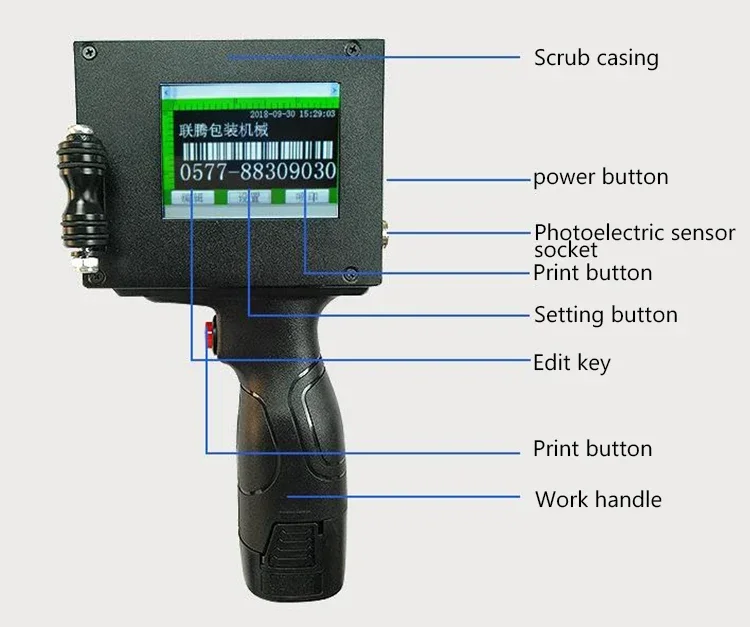 Automatic Date Coding Portable Manual Handheld Ink Batch Expiry Date Inkjet Printer Coding Machine with conveyor