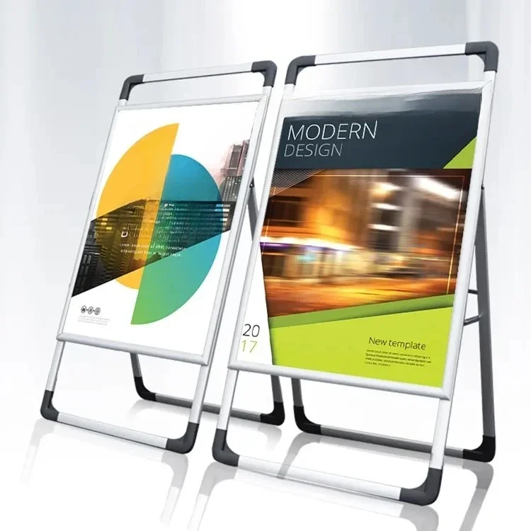Outdoor aluminum A-frame advertising display board PVC mobile phone poster stall street