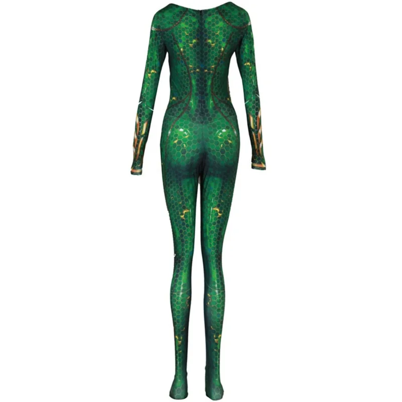 Filme Cosplay Traje para Mulheres, Zentai Bodysuit, Aquaman Suit, Mera Queen Macacões, Novo