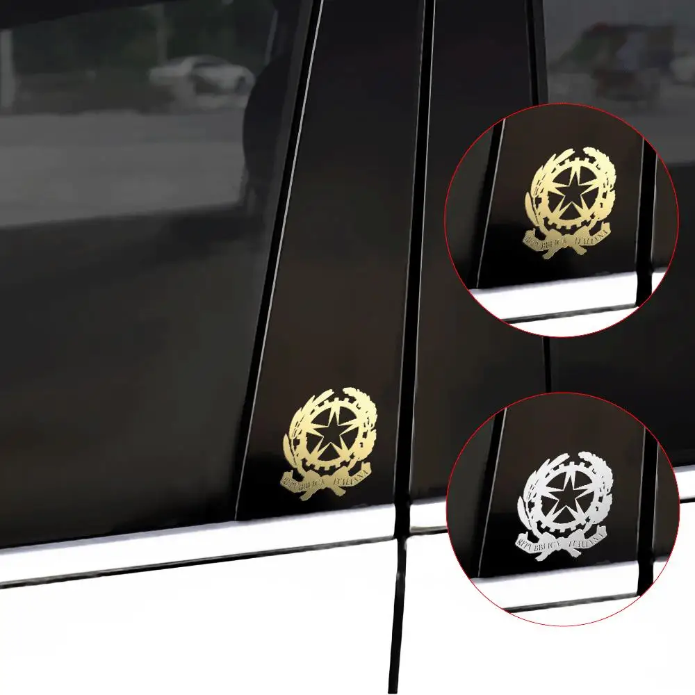 

Italy Badge 3D Nickel Metal Car Sticker Five-pointed Star Emblem Decal Auto Body Fuel Tank Rear Trunk Decoration Accessories