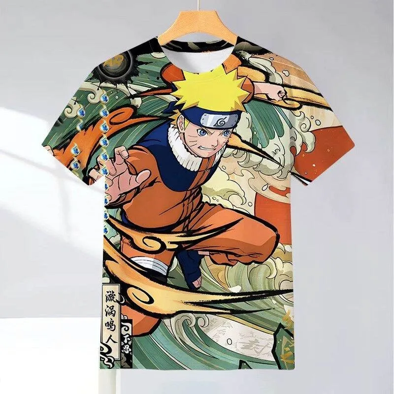 2026 New Anime IP Naruto Rock Lee Gaara Sasuke Ukiyo-e Style 3D All-over Print T-Shirt Summer Breathable Unisex Short-Sleeve Top