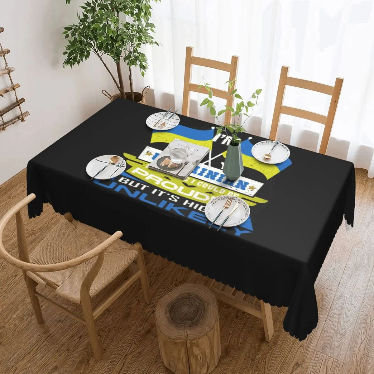 Custom Ukraine's National Flag Tablecloth Rectangular Waterproof Ukraine Table Cloth Cover for Banquet