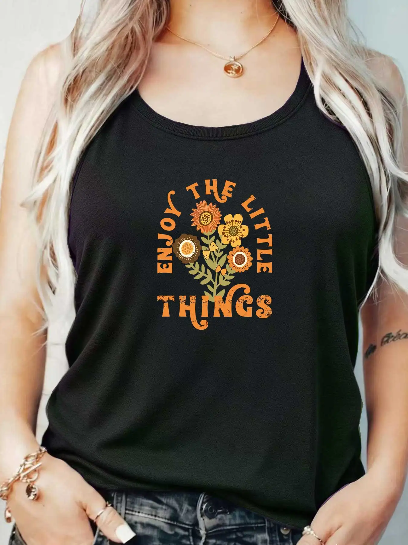 

Loose Fit Printed Pocket T-Shirt for Women with Ribbed Collar round Neck 1-8XL plus Size Comfortable Casual Vest