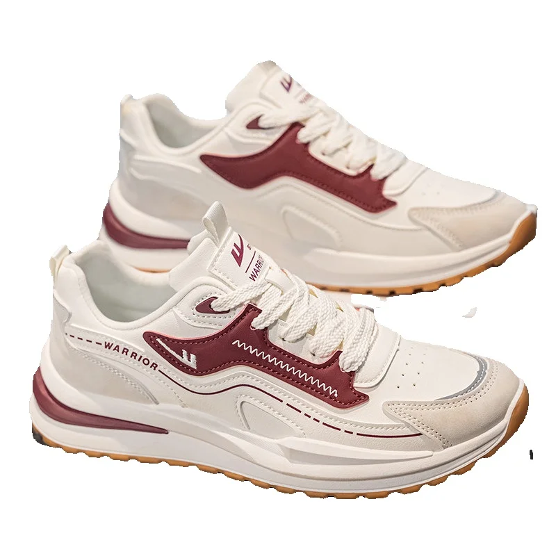 Comfortable Leather Walking Sneakers For Men Lightweight Shock Absorbing_voghion.com