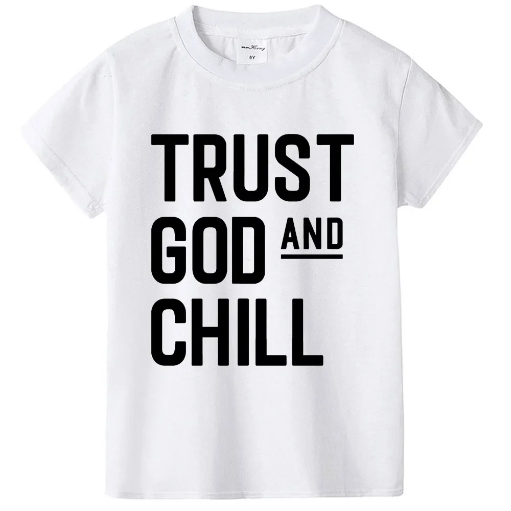 

Trust God and Chill Shirt Baby & Kids T-Shirt Religious Toddler Christian TShirt Bible Verse T Shirts Summer Short Sleeve Tee