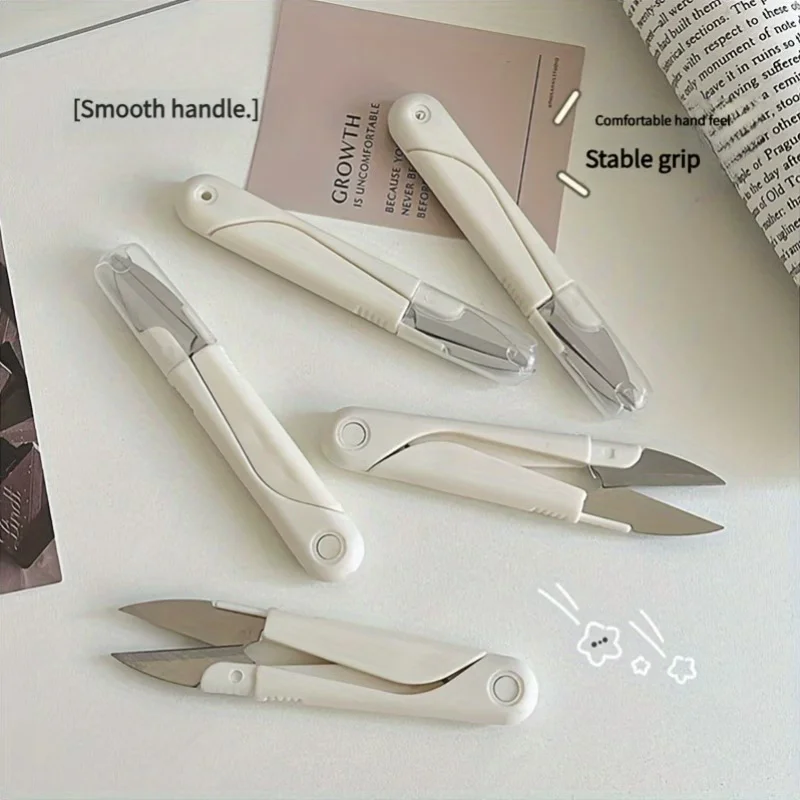 3Pcs Mini Stainless Steel Sewing Scissors With Protective Cover Multifunctional Fabric Thread Trimming DIY Tailor Tool