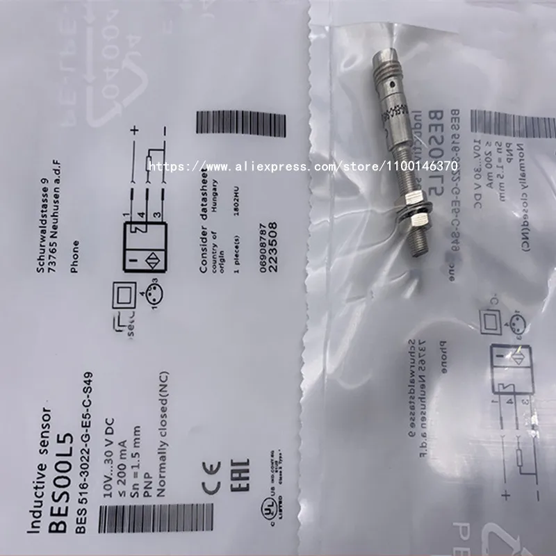 2Pcs New High Quality Balluff Proximity Switch  BES 516-3022-E5-C-S49 BES 516-3022-G-E5-C-S49