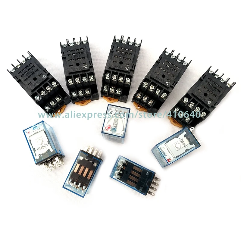 

5 Pieces Top Quality MY4N-J MY4NJ intermediate relay 220V/24V AC with good quality Socket Base Other Voltage in Large Stock