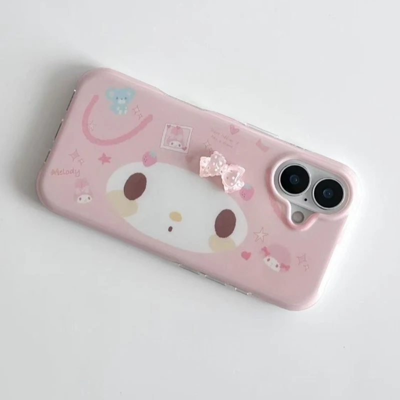 Animation Peripheral Little Rabbit Phone Case Protective Cover for iPhone 16 13 12 15 Pro Max 14 Plus Silicone Case Girls Gift