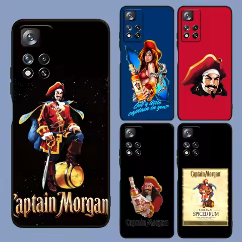 Alcohol Pirate Captain Morgan Rum Phone Case For Samsung Galaxy A13,A21s,A22,A31,A32,A52,A53,A71,A80,A91 Soft Black Cover