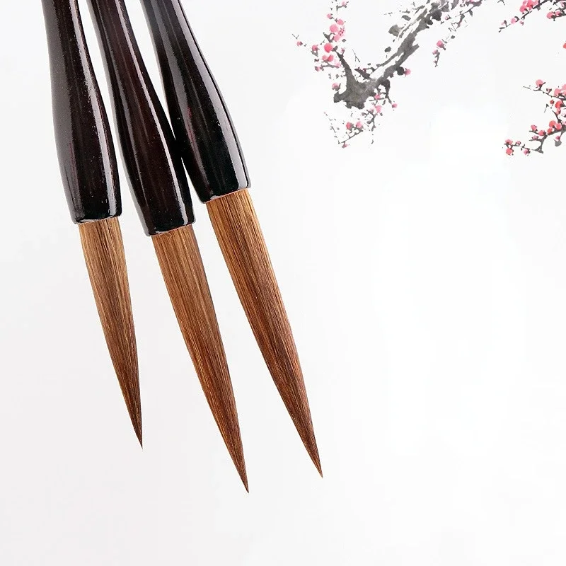 Long Weasel Hair Brush Pen Running Cursive Regular Script Couplets Calligrafia Brush Chinese Flower Birds Line Drawing Brush Pen